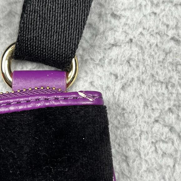 Vintage Juicy Couture Cross Body Bag Mini Purse Black Purple Embroidered Y2K - Picture 6 of 16